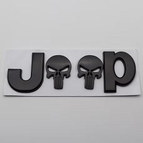 Jeep Skull Logo MetalBlack