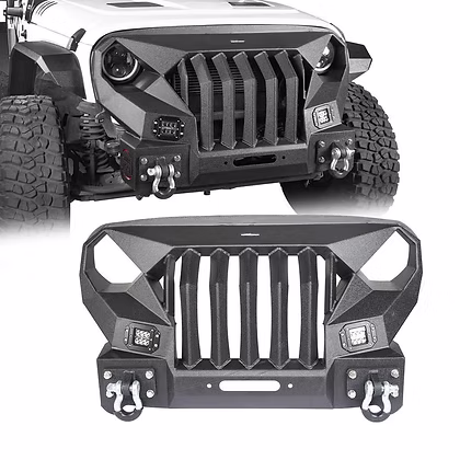 JK Longhorn Stubby Front Grill Bumper w/ LED
