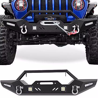 AL Mid Width Black Front Winch HD Bumper