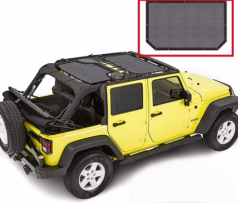 JK 2Dr/ 4Dr Roof Top Sunshade Net (Front)