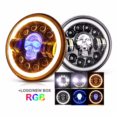 RGB LED Skull Projector Headlight