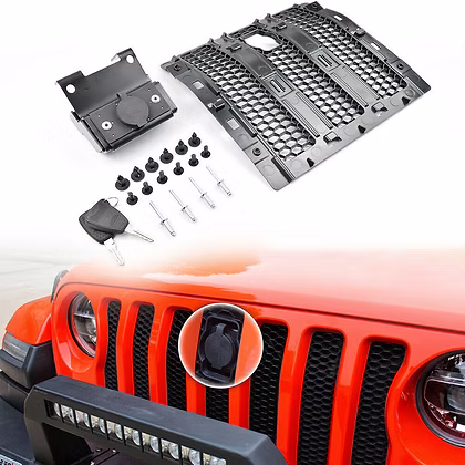 JL Anti-theft Hood Lock Kit- for Jeep factory grille