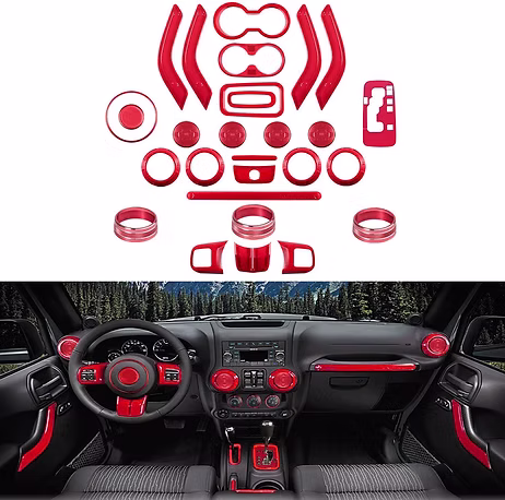 JK 28pcs Interior Decoration Trim Kit (Red)