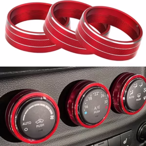 JK 11-17 3pcs Air Conditioner Switch Knob (Red)
