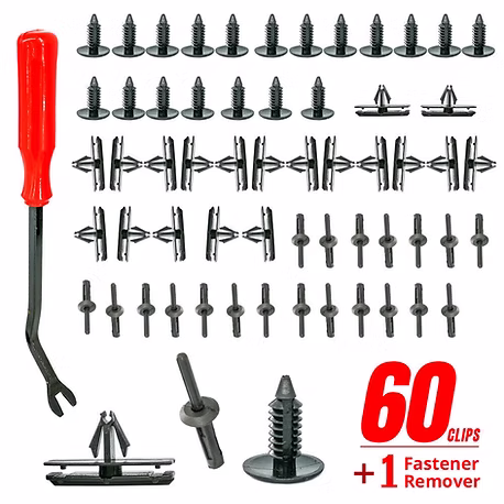 61 Pcs Blind Rivets Rocker Molding Fender Flare Clips kit For Jeep